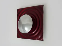 New Pamono Wall Lamp in Red Glass and Chrome Reflector by Paul Neuhaus, 1990s