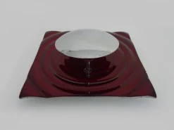 New Pamono Wall Lamp in Red Glass and Chrome Reflector by Paul Neuhaus, 1990s