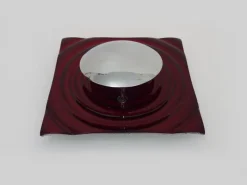 New Pamono Wall Lamp in Red Glass and Chrome Reflector by Paul Neuhaus, 1990s