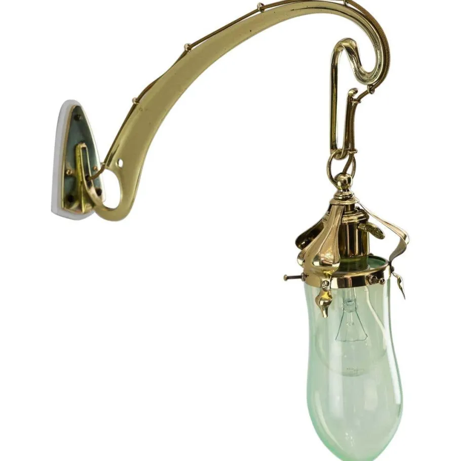 Hot Pamono Wall Lamp with Original Opaline Glass Shade from Jugendstil, Vienna, 1908