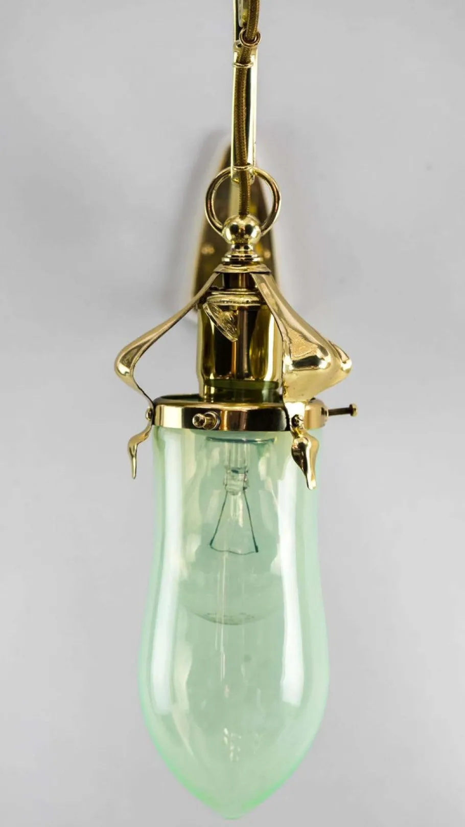 Hot Pamono Wall Lamp with Original Opaline Glass Shade from Jugendstil, Vienna, 1908