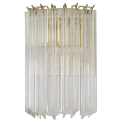 Clearance Pamono Wall Lamp with Quadrihedral Murano Glass, Italy, 1990s
