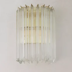 Clearance Pamono Wall Lamp with Quadrihedral Murano Glass, Italy, 1990s