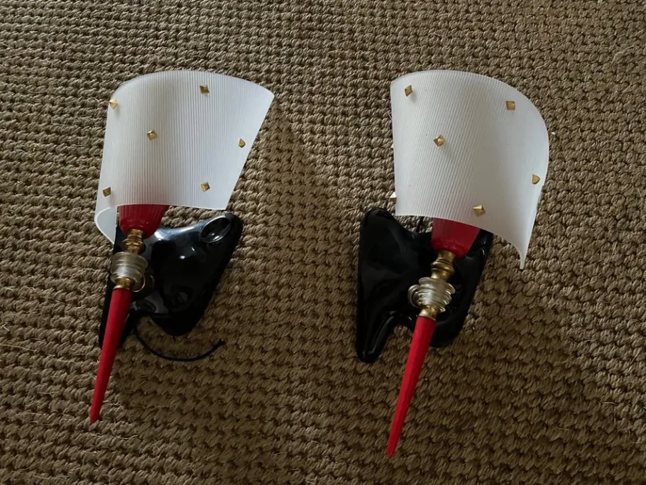 Best Pamono Wall Lamps by Pierre Guariche, 1960s, Set of 2