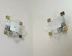 Discount Pamono Wall Lamps in Chromed Metal and Glass by Gaetano Sciolari, 1970s, Set of 2