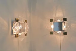 Discount Pamono Wall Lamps in Chromed Metal and Glass by Gaetano Sciolari, 1970s, Set of 2
