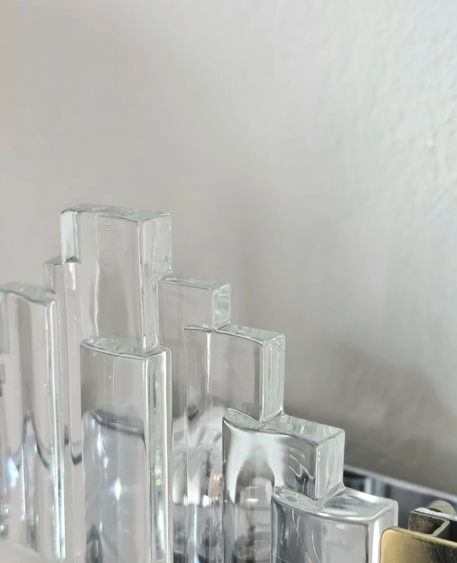 Discount Pamono Wall Lamps in Chromed Metal and Glass by Gaetano Sciolari, 1970s, Set of 2