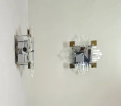 Discount Pamono Wall Lamps in Chromed Metal and Glass by Gaetano Sciolari, 1970s, Set of 2