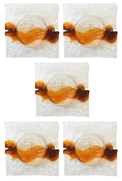 Best Pamono Wall Lamps in Murano Glass by Toni Zuccheri for Venini, 1960s, Set of 5