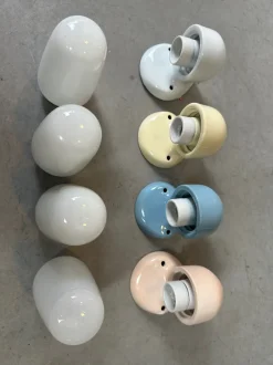 Hot Pamono Wall Lamps in Pastel Colors by Wilhelm Wagenfeld, Set of 4