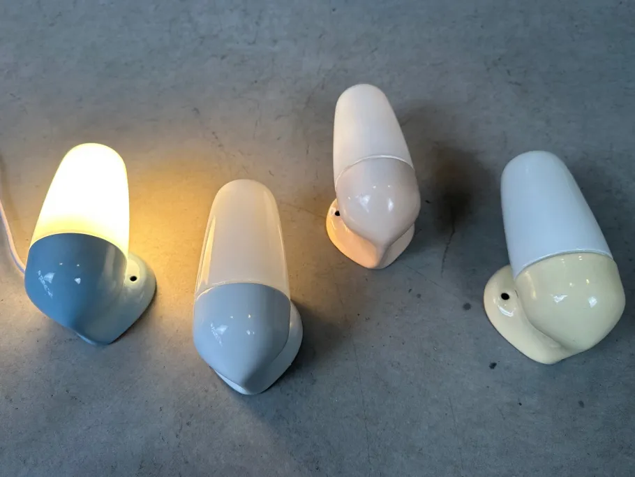 Hot Pamono Wall Lamps in Pastel Colors by Wilhelm Wagenfeld, Set of 4