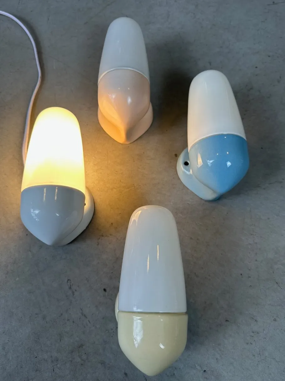 Hot Pamono Wall Lamps in Pastel Colors by Wilhelm Wagenfeld, Set of 4