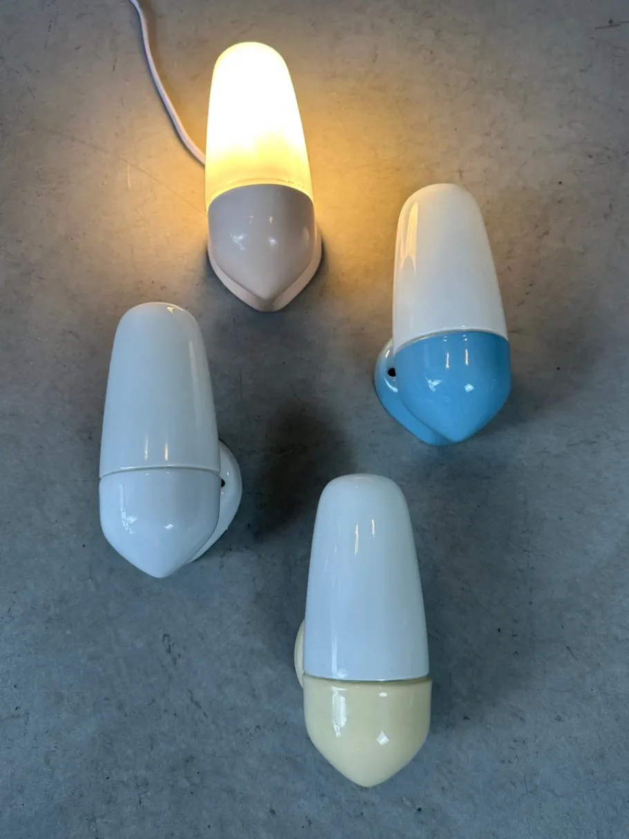 Hot Pamono Wall Lamps in Pastel Colors by Wilhelm Wagenfeld, Set of 4