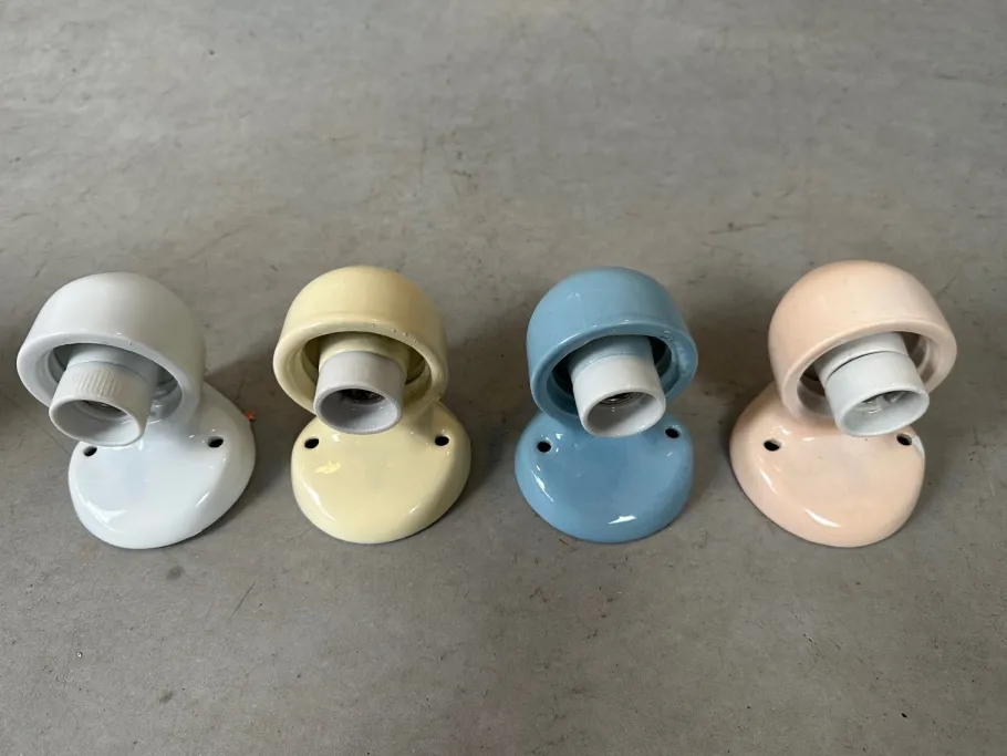 Hot Pamono Wall Lamps in Pastel Colors by Wilhelm Wagenfeld, Set of 4