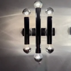 Discount Pamono Wall Lamps Sconce Chrome Tubular by Gaetano Sciolari, 1970s, Set of 2