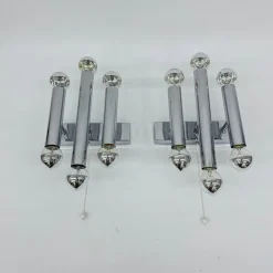 Discount Pamono Wall Lamps Sconce Chrome Tubular by Gaetano Sciolari, 1970s, Set of 2