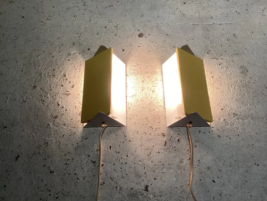 New Pamono Wall Light Bedside Lamps by J. J. M. Hoogervorst for Anvia, 1960s, Set of 2