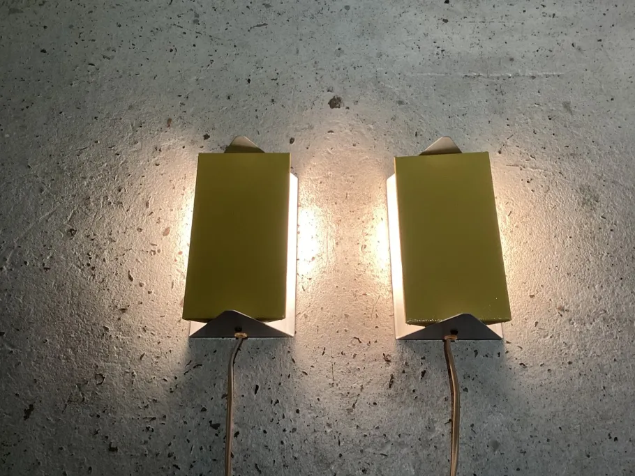 New Pamono Wall Light Bedside Lamps by J. J. M. Hoogervorst for Anvia, 1960s, Set of 2