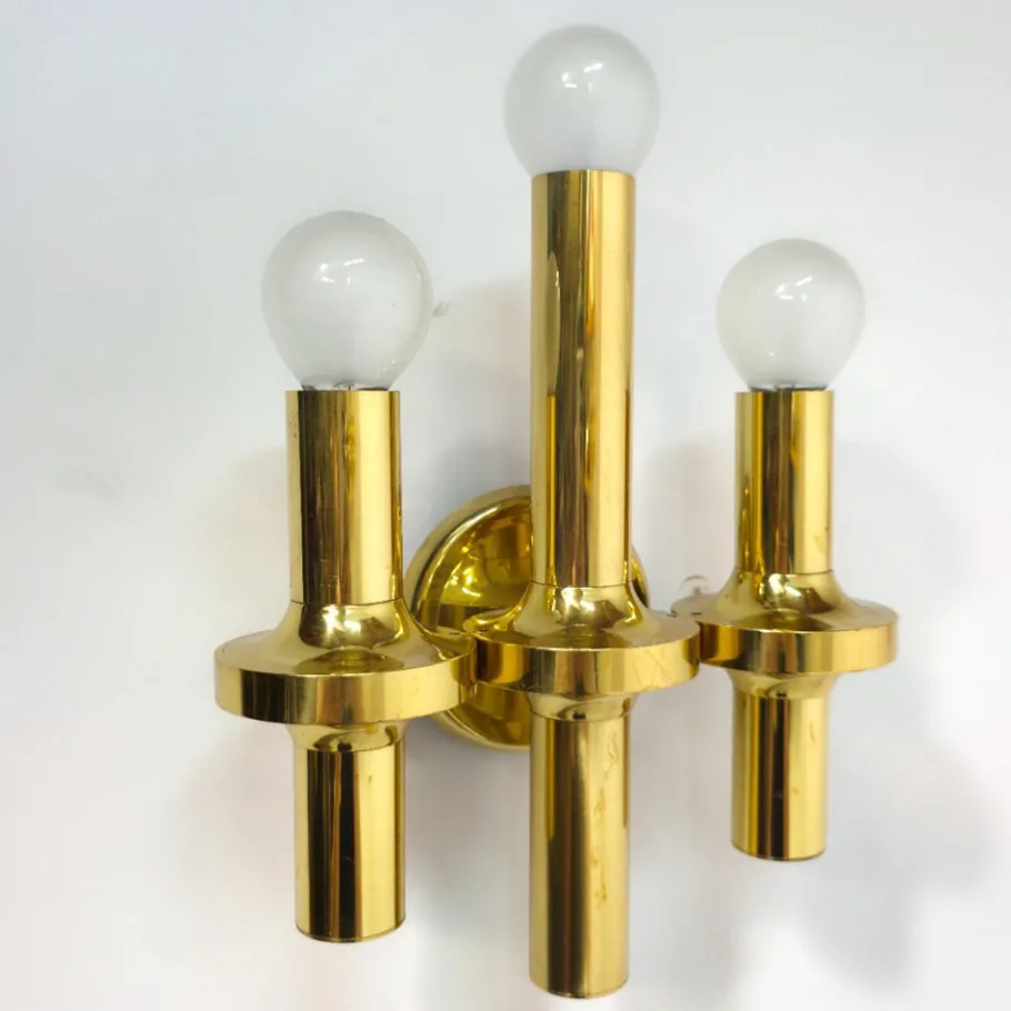 Discount Pamono Wall Light in Brass by Gaetano Sciolari for Boulanger, 1970s