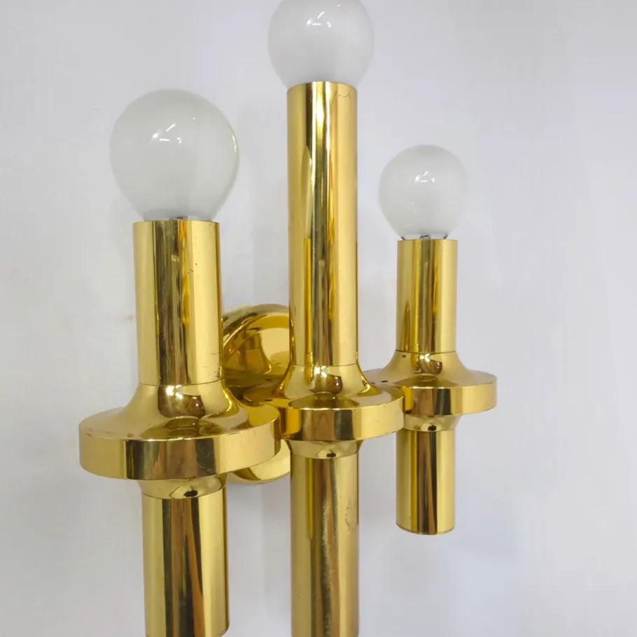 Discount Pamono Wall Light in Brass by Gaetano Sciolari for Boulanger, 1970s