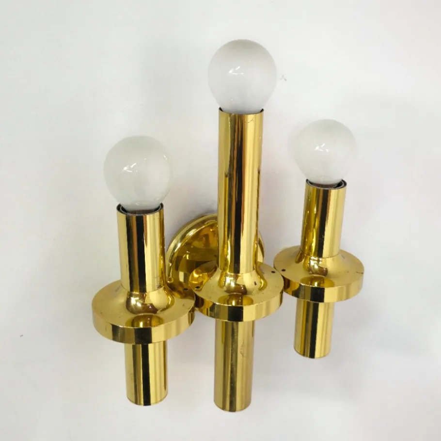 Discount Pamono Wall Light in Brass by Gaetano Sciolari for Boulanger, 1970s