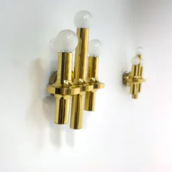 Discount Pamono Wall Light in Brass by Gaetano Sciolari for Boulanger, 1970s