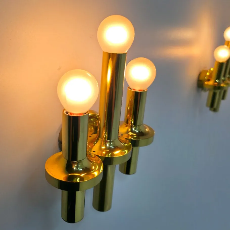 Discount Pamono Wall Light in Brass by Gaetano Sciolari for Boulanger, 1970s