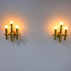 Discount Pamono Wall Light in Brass by Gaetano Sciolari for Boulanger, 1970s