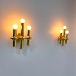 Discount Pamono Wall Light in Brass by Gaetano Sciolari for Boulanger, 1970s