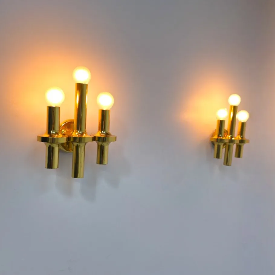 Discount Pamono Wall Light in Brass by Gaetano Sciolari for Boulanger, 1970s
