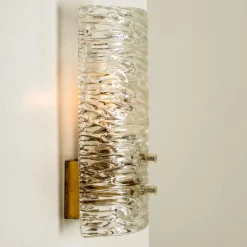 Sale Pamono Wall Light in Handmade Brass and Glass by J.T. Kalmar, 1960