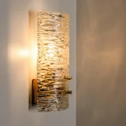 Sale Pamono Wall Light in Handmade Brass and Glass by J.T. Kalmar, 1960