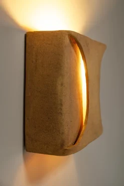 Pamono Wall Light in Terracotta and Clay by Guy Bareff, France, 1970s