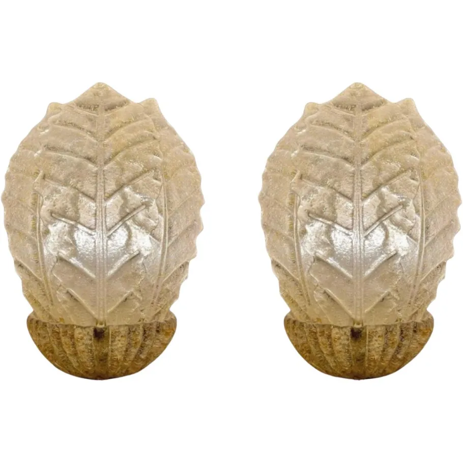 Discount Pamono Wall Lighting Gold Glass Murano from Barovier & Toso, Italy, 1980, Set of 2