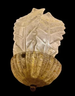 Discount Pamono Wall Lighting Gold Glass Murano from Barovier & Toso, Italy, 1980, Set of 2