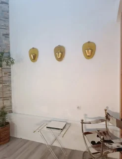 Hot Pamono Wall Lights attributed to Mathieu Mategot, 1950s, Set of 3