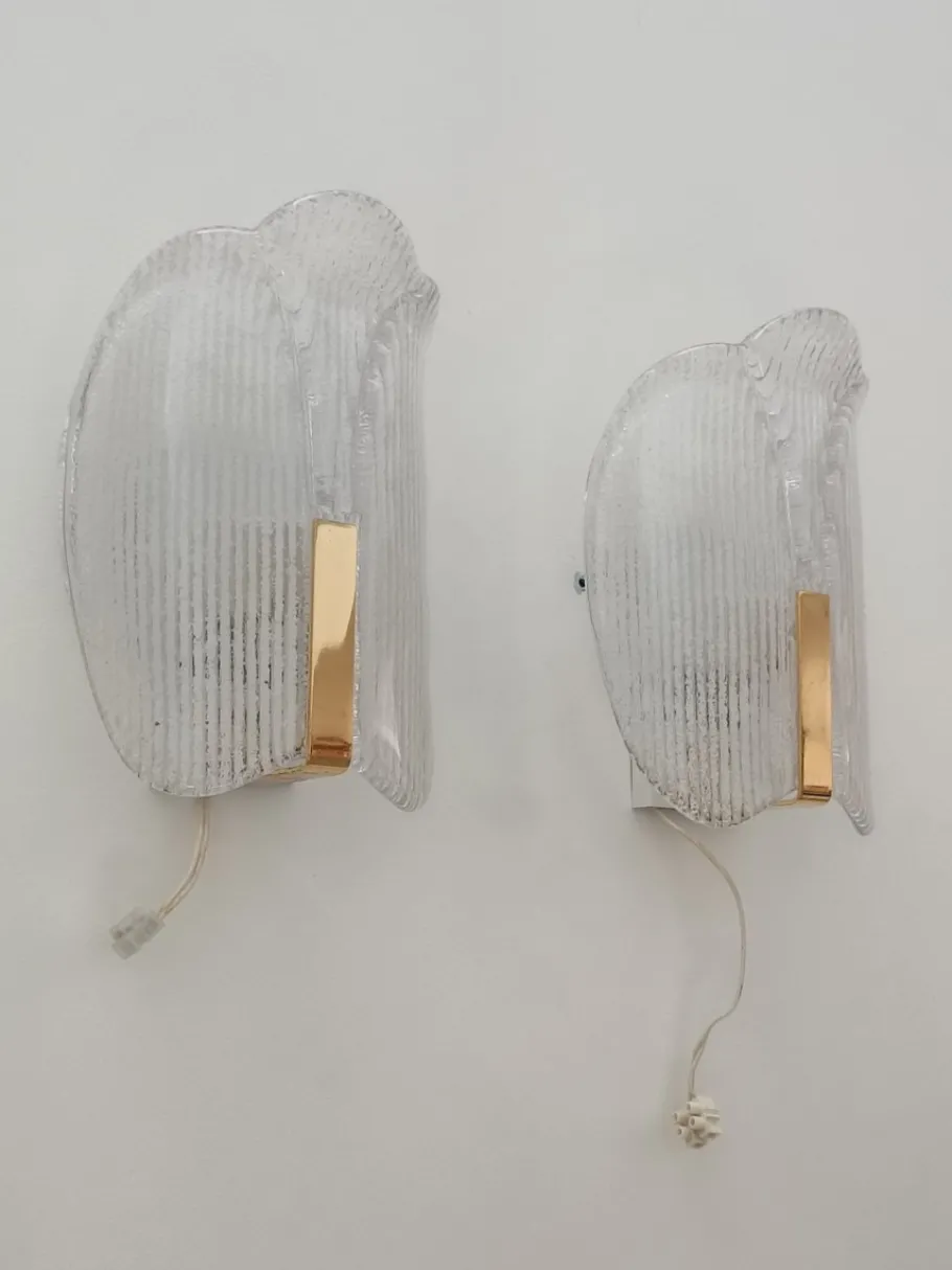 Hot Pamono Wall Lights by Carl Fagerlund for Orrefors, 1970s, Set of 2