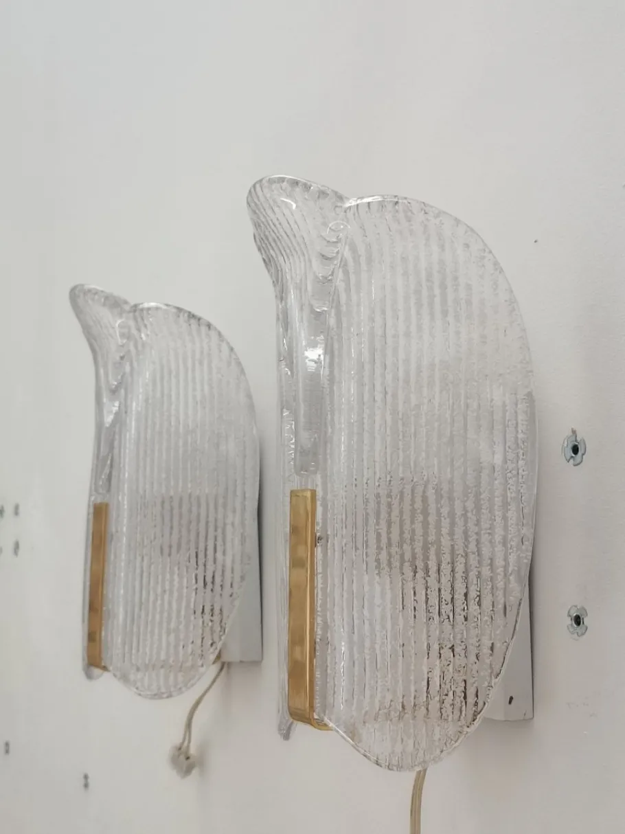 Hot Pamono Wall Lights by Carl Fagerlund for Orrefors, 1970s, Set of 2