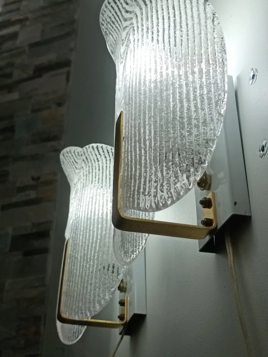 Hot Pamono Wall Lights by Carl Fagerlund for Orrefors, 1970s, Set of 2