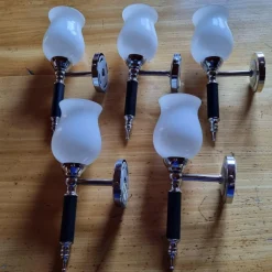 New Pamono Wall Lights by Jacques Adnet, 1950s, Set of 5