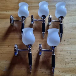New Pamono Wall Lights by Jacques Adnet, 1950s, Set of 5