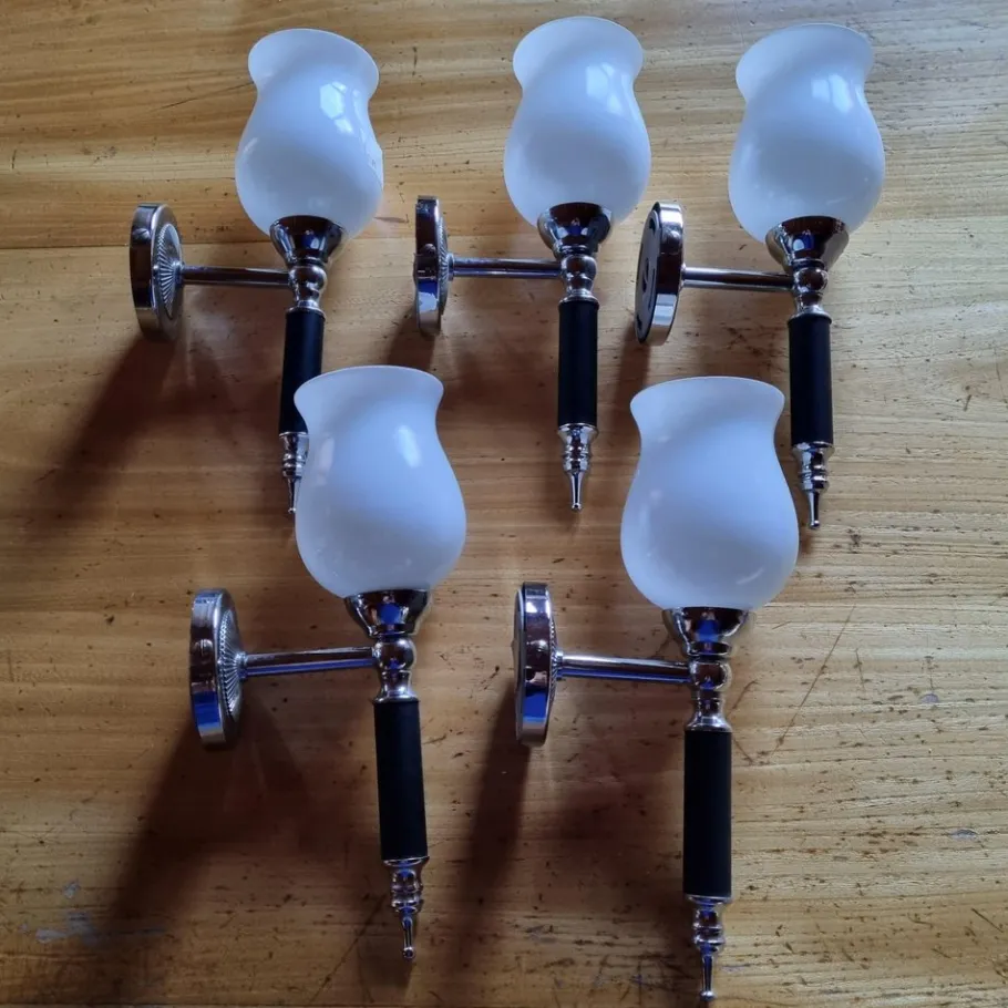 New Pamono Wall Lights by Jacques Adnet, 1950s, Set of 5