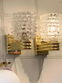 Best Pamono Wall Lights in Rostrato Murano Glass in the style of Barovier, 2000, Set of 2