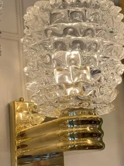 Best Pamono Wall Lights in Rostrato Murano Glass in the style of Barovier, 2000, Set of 2