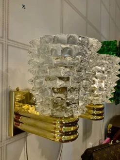 Best Pamono Wall Lights in Rostrato Murano Glass in the style of Barovier, 2000, Set of 2