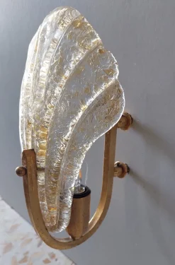 Hot Pamono Wall Lights with Murano Glass from Barovier & Toso, 1960s, Set of 2