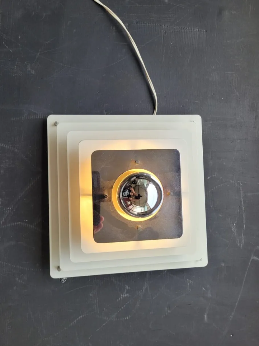 Hot Pamono Wall or Ceiling Lamp with Stepped Structure from Egoluce, 1970s