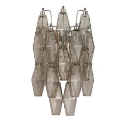 Best Pamono Wall Sconce in Smoky Poliedri Murano Glass, Italy, 1990s