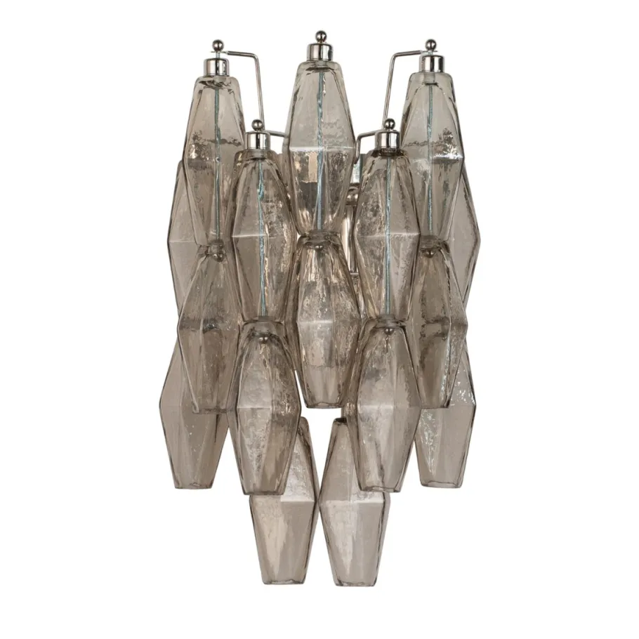 Best Pamono Wall Sconce in Smoky Poliedri Murano Glass, Italy, 1990s