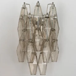 Best Pamono Wall Sconce in Smoky Poliedri Murano Glass, Italy, 1990s